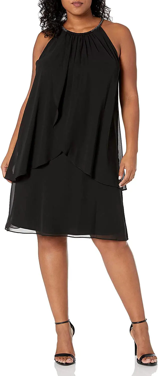 Black party dresses for curvy outlet figures