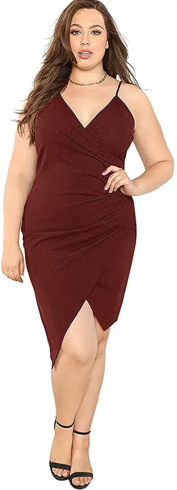  IN'VOLAND Ruched Dress for Women Plus Size Bodycon