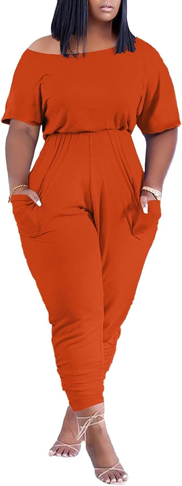 Plus Size Jumpsuit - For Troublesome Arms - 01