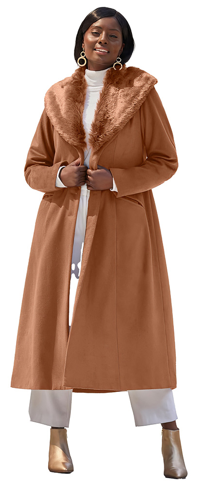 Plus Size Wardrobe Staples - Long Wool or Cashmere Coat - 03