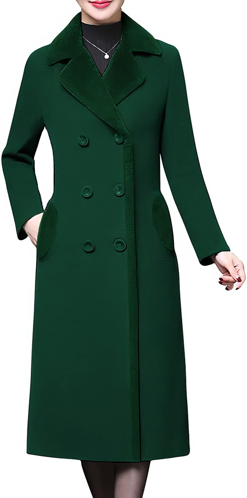 Plus Size Wardrobe Staples - Long Wool or Cashmere Coat - 04